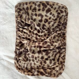 Zara Brown Leopard Print Tube Top